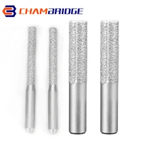 silver brazed straight shank milling cutter diamond router bits for marble stone granite engraving machine carving rotation tool
