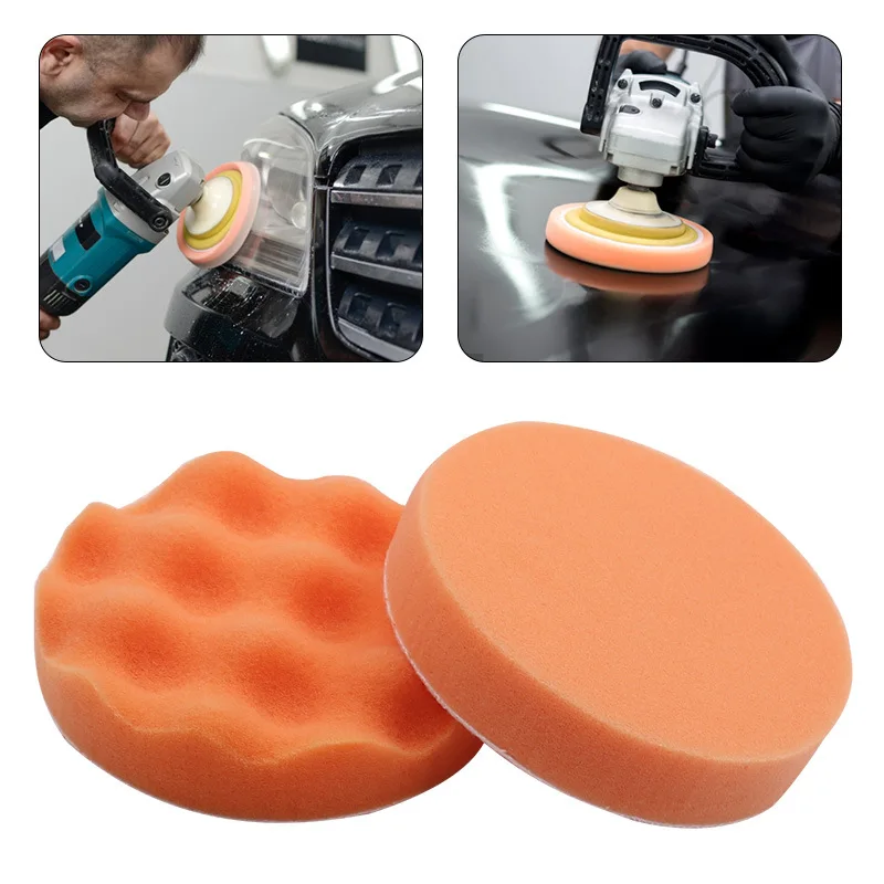 

3-7inch Car Polishing Disc Waxing Pad Sponge Buffing Foam Pads Polishing Removes Scratches Car Polisher Drill Wheel Adapter