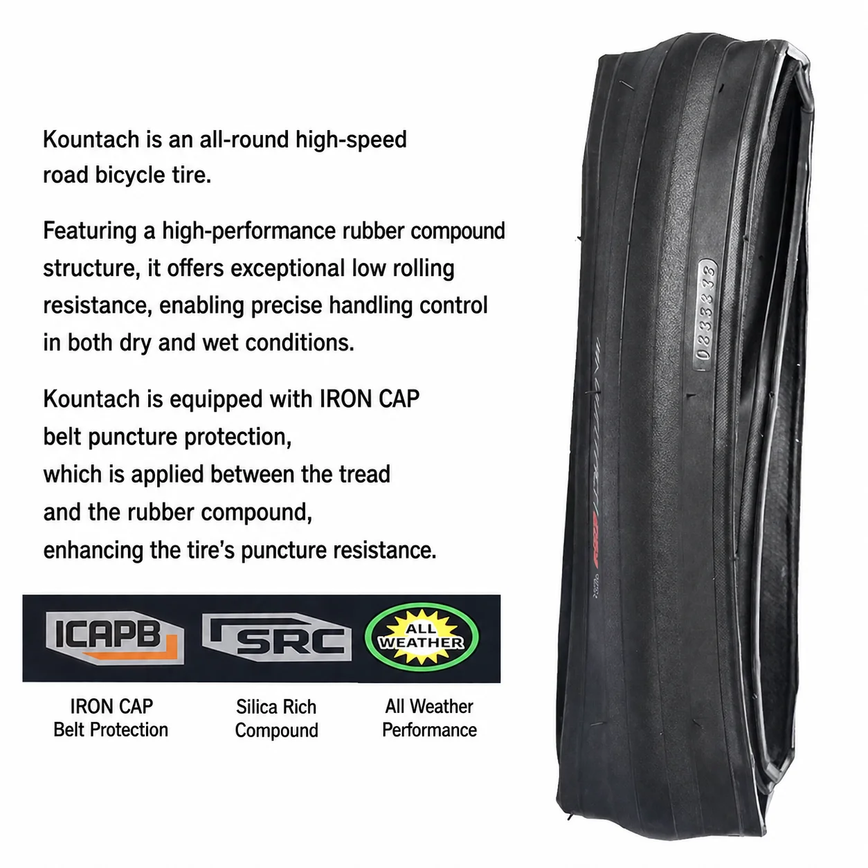 Велосипедная покрышка Kenda K1092 для шоссейных велосипедов, устойчивая к проколам и скольжению, ультралегкая, складная, 700x25c28c, Kountach Elite (art.: 3920dbcb334f7) - 3920dbcb334f7