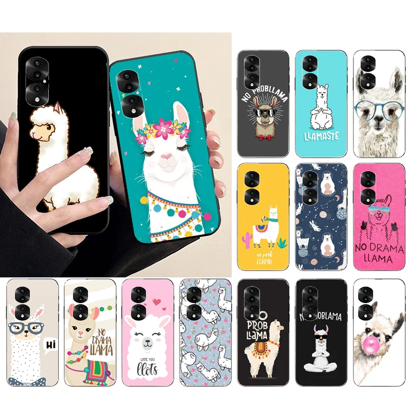 

Cute Cartoon Alpaca Llama Phone Case for Huawei P50 Pro P30 P40 Lite P40Pro P smart P20 lite Mate 50 20Pro 20lite Y9A Y9S