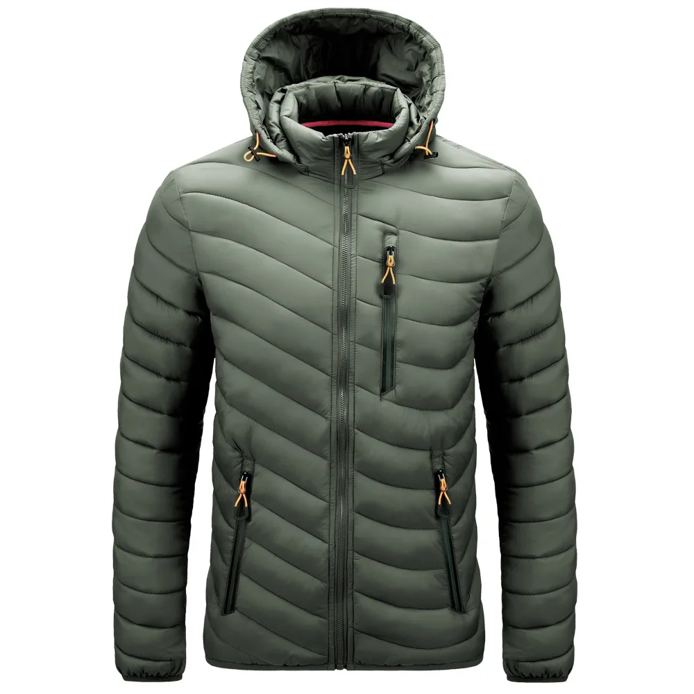 New Winter Warm Waterproof Down Jacket Men Down Coat Autumn Sweatshirt With Zipper Fashion Casual Slim Hooded Jackets Outerwear