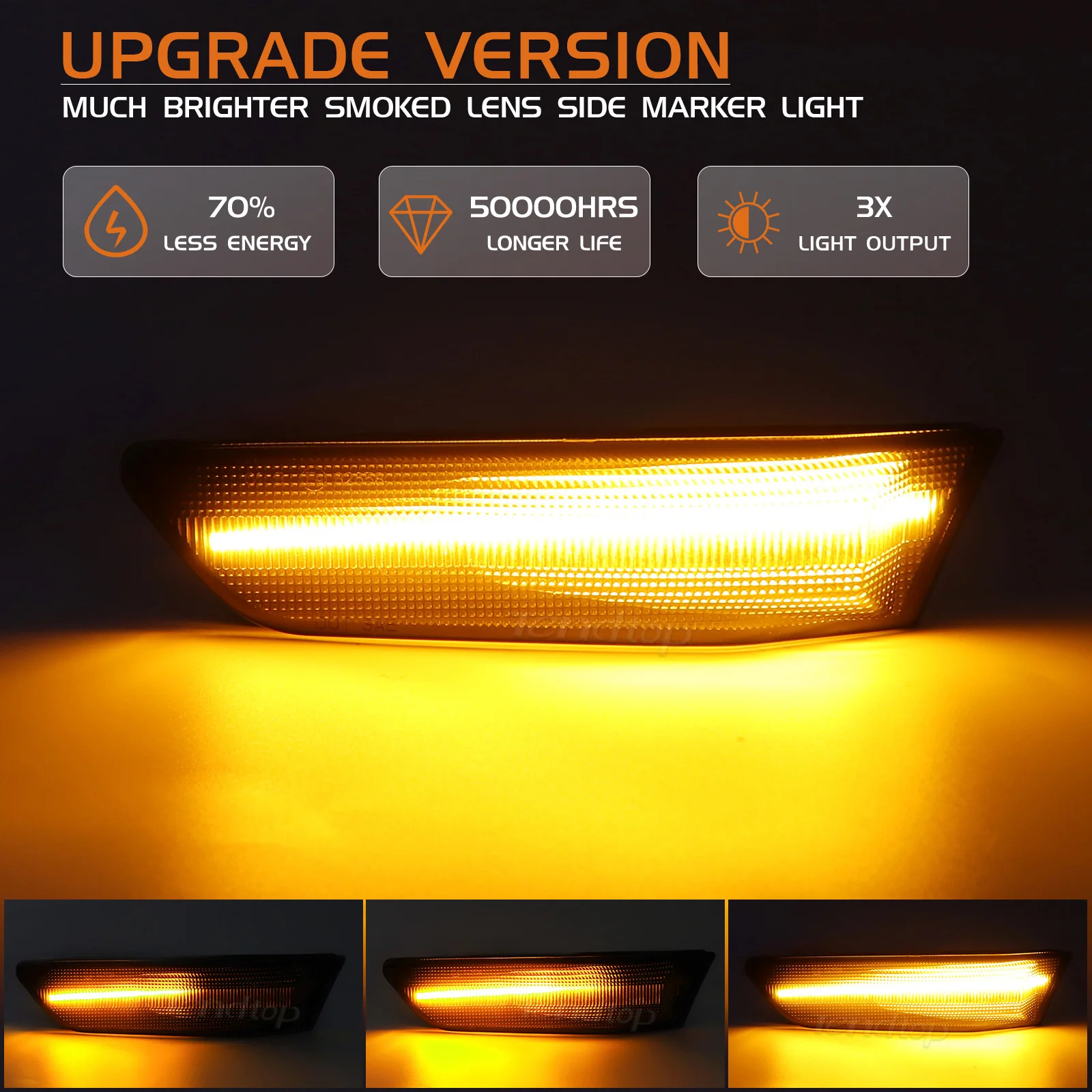 Дымчатые линзы последовательные DRL янтарный передний бампер указатели поворота