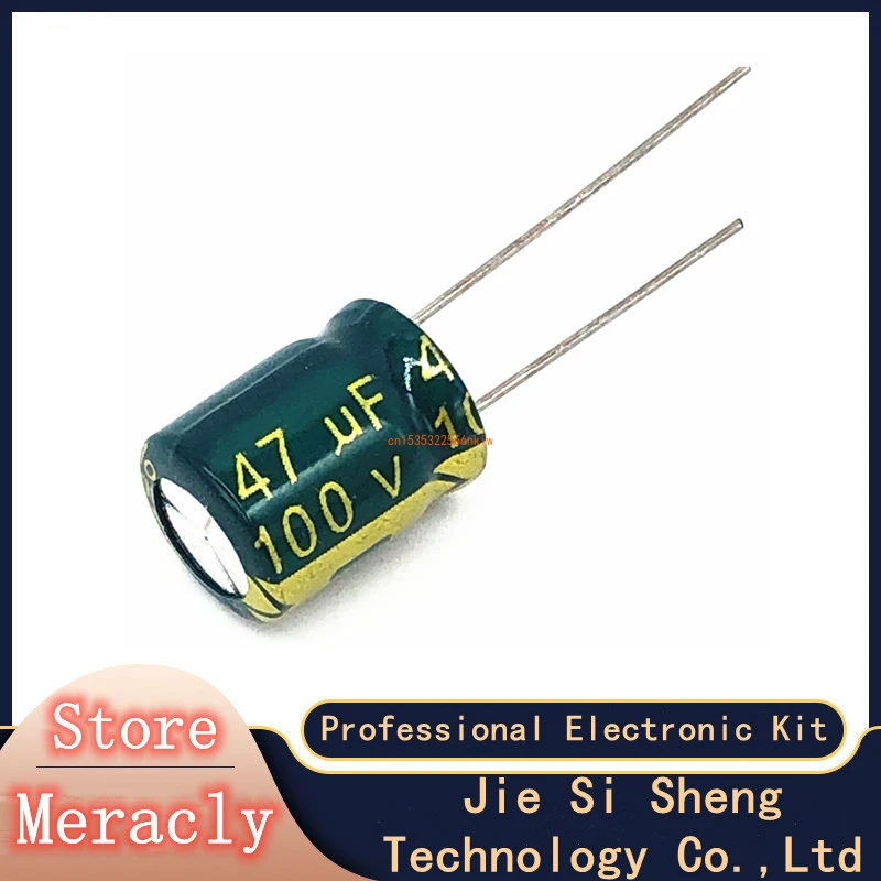

5pcs/lot BC11 high frequency low impedance 100v 47UF aluminum electrolytic capacitor size 8*12 47UF 20%