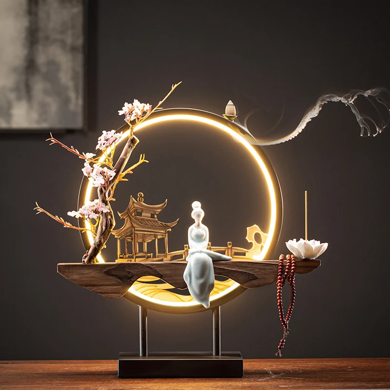 

Windproof Backflow Incense Burner Hanging Waterfall Ceramic Large Lamp Oil Incense Burner Kadzielnica Home Decoracion GTJ50