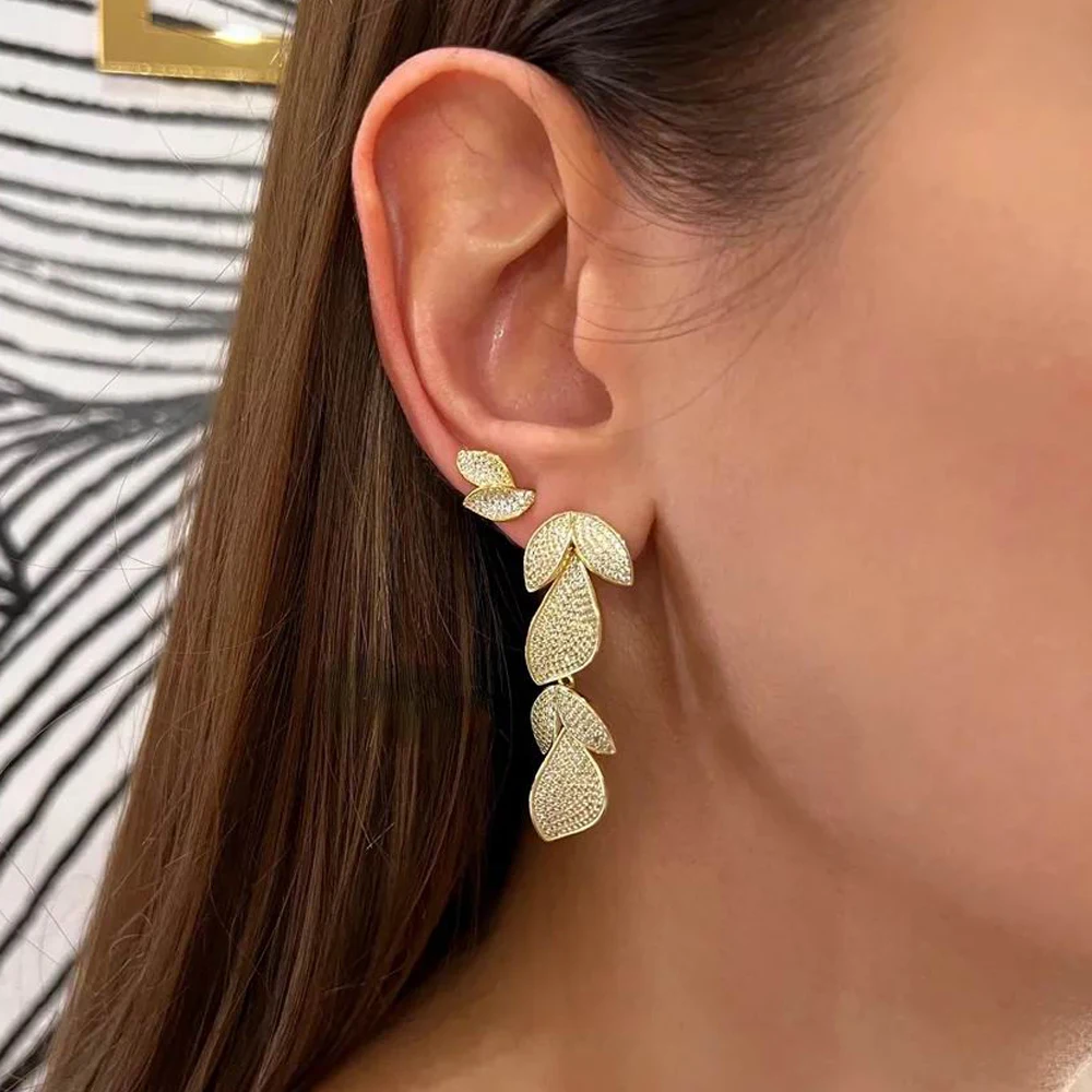 Лето 2022 новинка Iced Out роскошные блестящие серьги Cz Fashion Micro Pave с большим цветком