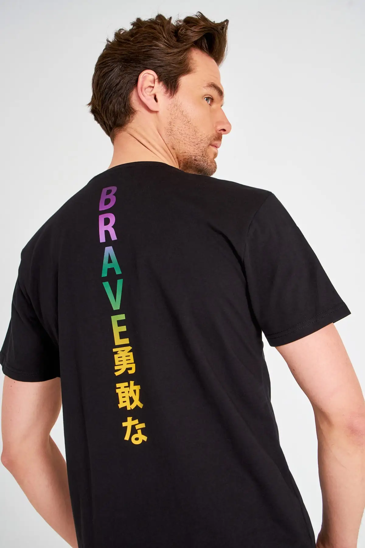 

Trendyol Male Vertical Backpack Baskl Regular Fit T-Shirt TMNSS20TS0885