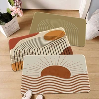 art abstract geometric art line printed flannel floor mat bathroom decor carpet non slip for living room kitchen welcome doormat