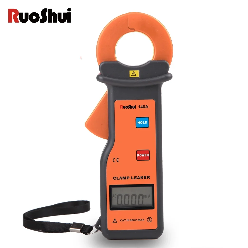 

Цифровой токоизмеритель утечки RuoShui 140A, высокоточный автоматический тестер с ЖК дисплеем, диапазон измерения мА ~ а