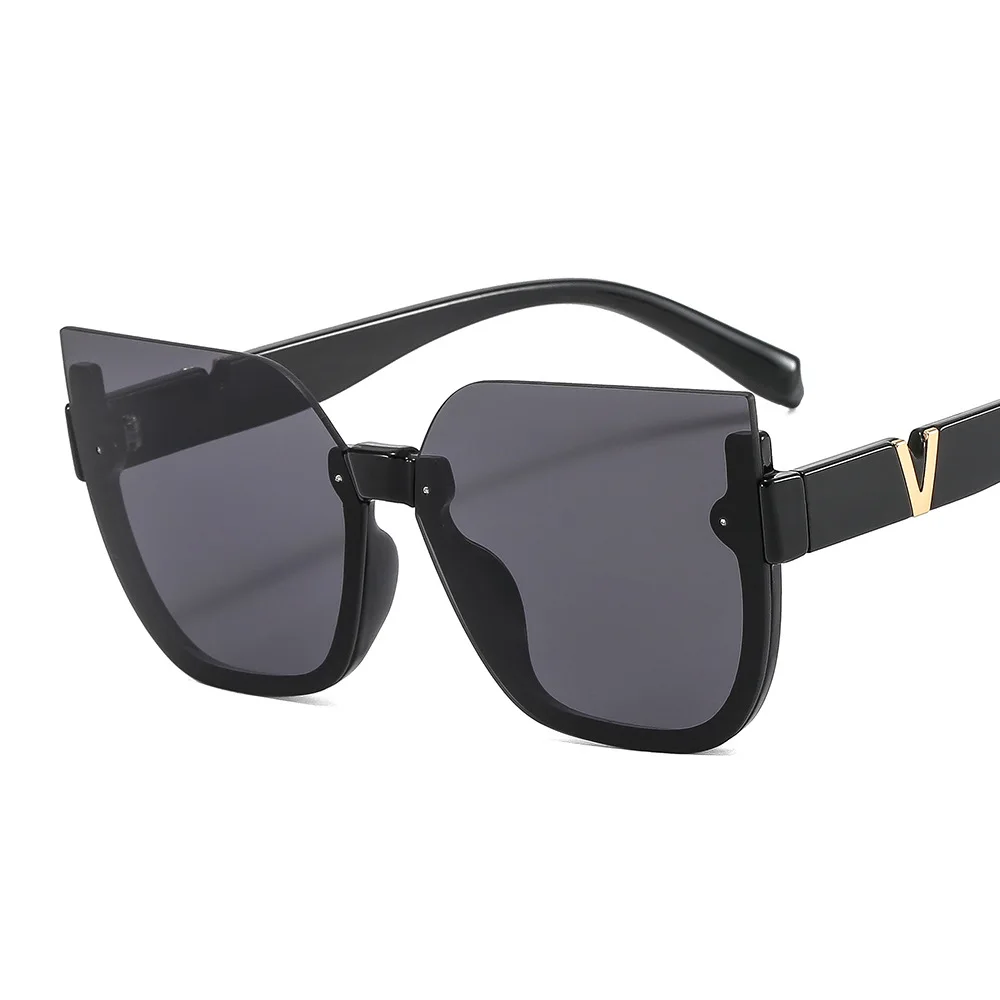 

Модные Цветные солнцезащитные очки в полуоправе кошачий глаз женские брендовые высококачественные очки уличные темные очки для покупок ...