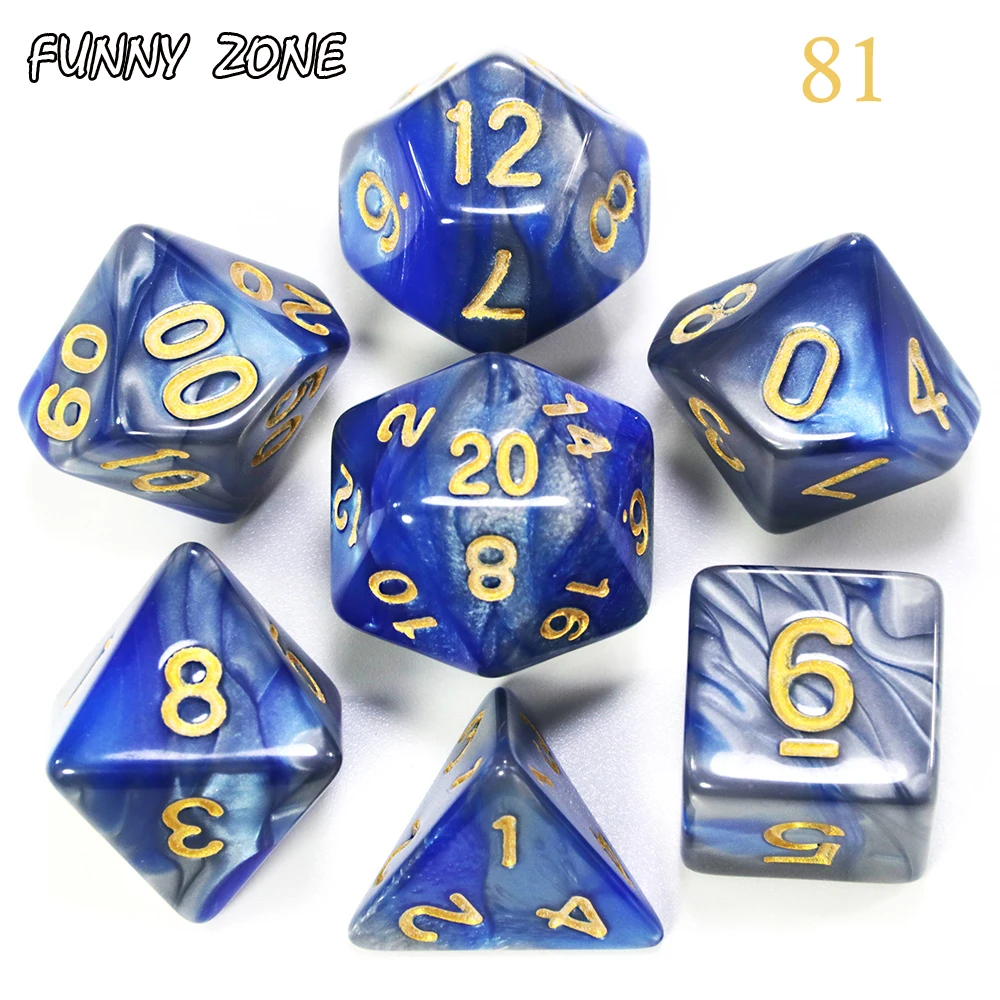 Набор из 7 штук цифровых кубиков разных цветов из акрила для игры DNDGame RPG Games Club Pub Party Board Game Children Adults on.