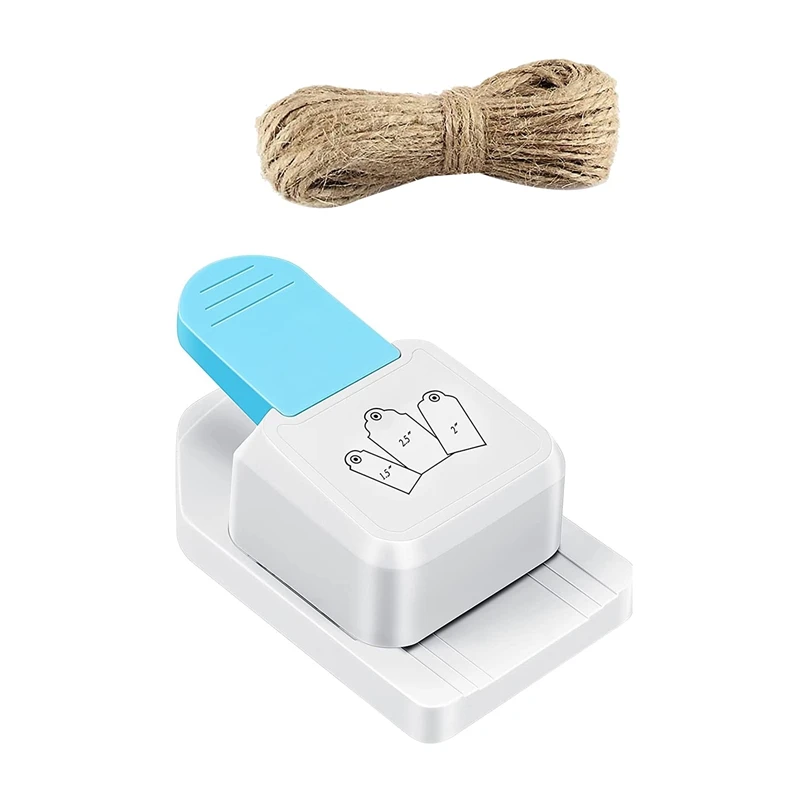 

3 In 1 Craft Tag Punch Gift Tag Paper Punch Hole Punch For Tags 1.5/2/ 2.5 Inch Craft Punch With Rope For Paper Crafting