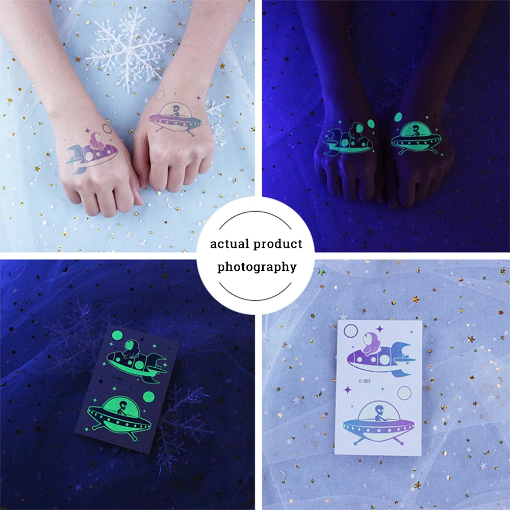 Светящиеся Татуировки Для детей VeeCharm-астронавт в космическом полете временная