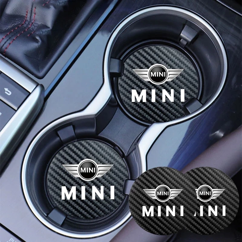 Фото Карбоновые накладки на подстаканники для BMW Mini Cooper JCW R50 R53 Countryman Clubman, шумоизоляционные коврики, аксессуары, наклейки. №3