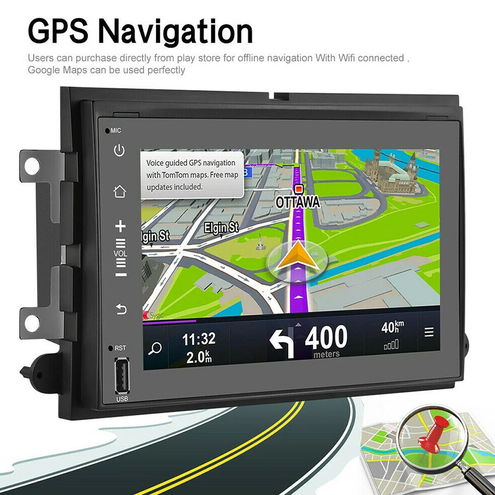Автомагнитола 2DIN на Android 10 с GPS мультимедийный плеер для Ford F150 F250 F350 7-дюймовый HD