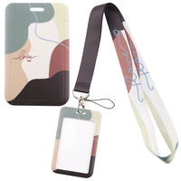 yq873 minimalist love phone strap lanyard id card cover neck strap keychain lariat travel credit badge holder hang rope jewelry