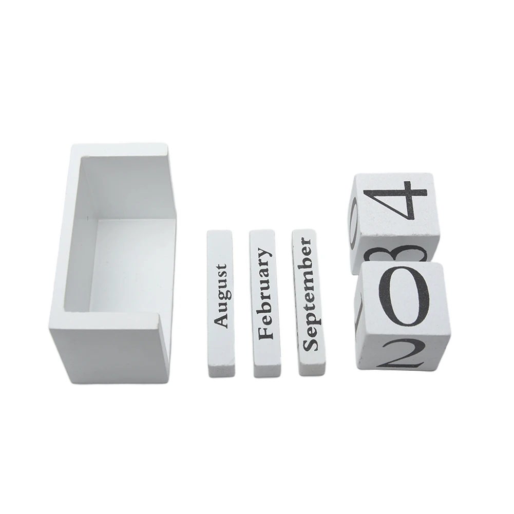 

Деревянный Календарь «сделай сам», многоразовый настольный декор для гостиной, дома и офиса, деревянный блок, показ даты месяца, планировщи...