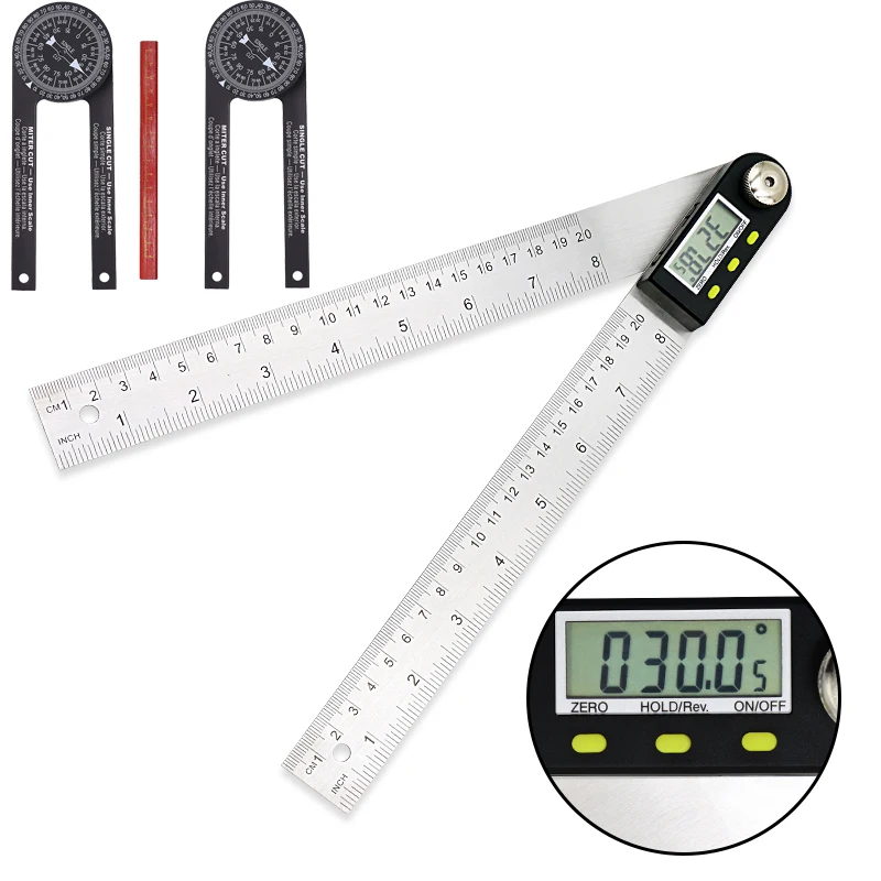 

High Precision Digital Angle Finder Multi-Purpose Measuring Ruler Gauge Meter Metric Imperial Goniometer Inclinometer Protractor