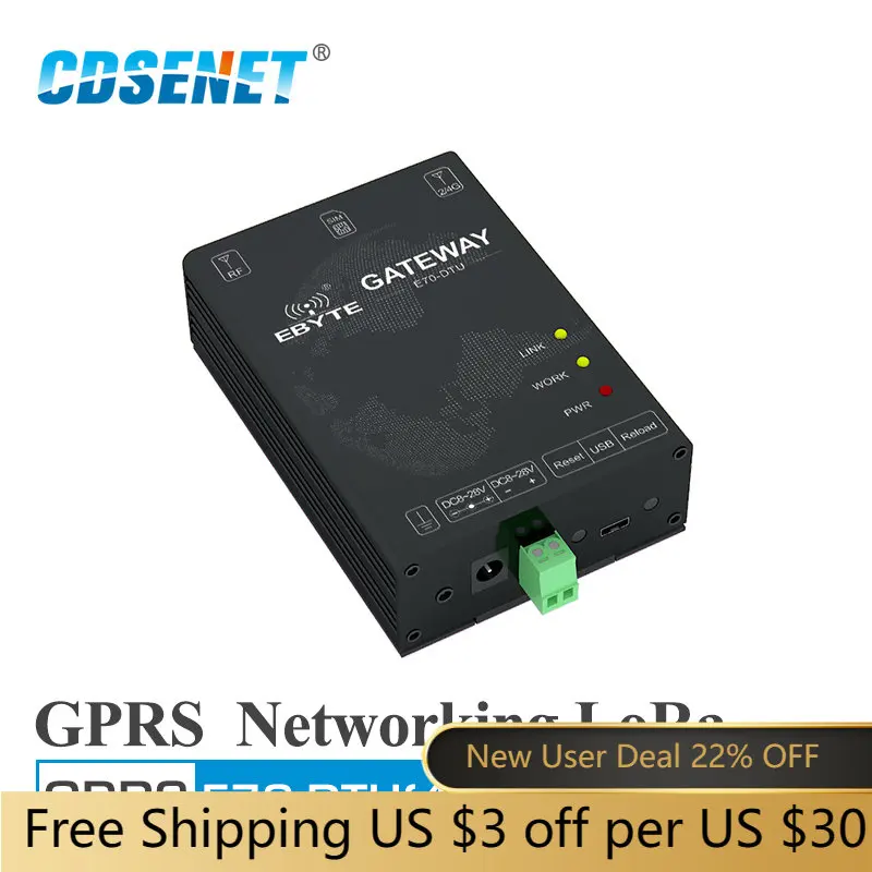 E70-DTU(433NW30-GPRS) 433MHz GPRS Networking Wireless Modem Coordinator Terminal 30dBm Long Range Transceiver