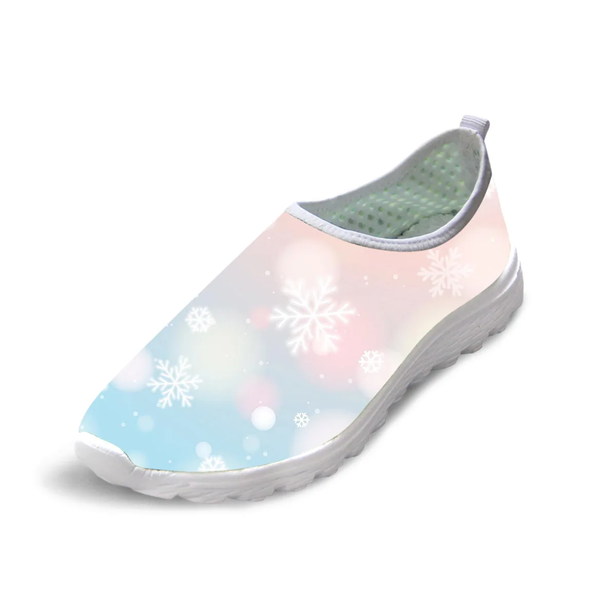 ADVOCATOR Snowflake Print Mesh Footwear Breathable Woman Flats Shoes Summer Slip on Light Loafers Zapatos Mujer Free Shipping
