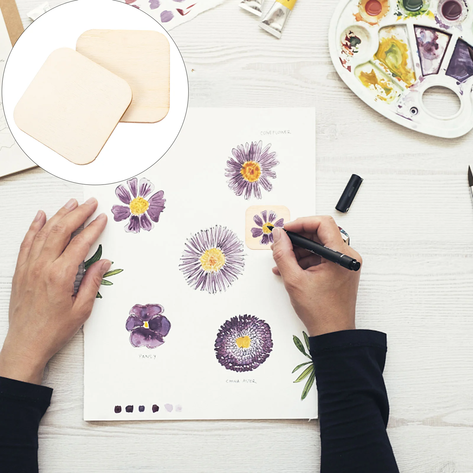 

Wood Slices Unfinishedcrafts Craft Blank Pieces Wooden Cutouts Square Squares Ornaments Tag Decor Party Diy Pie Gift Tags