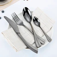 dinnerware set stainless steel cutlery 24 piece luxury black covered tableware sets full dinner set dining room table utensil