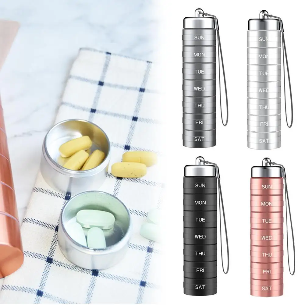 

Waterproof Aluminum Pill Box Case Bottle Cache Drug Holder For Traveling Camping Container Keychain Medicine Box Health Care