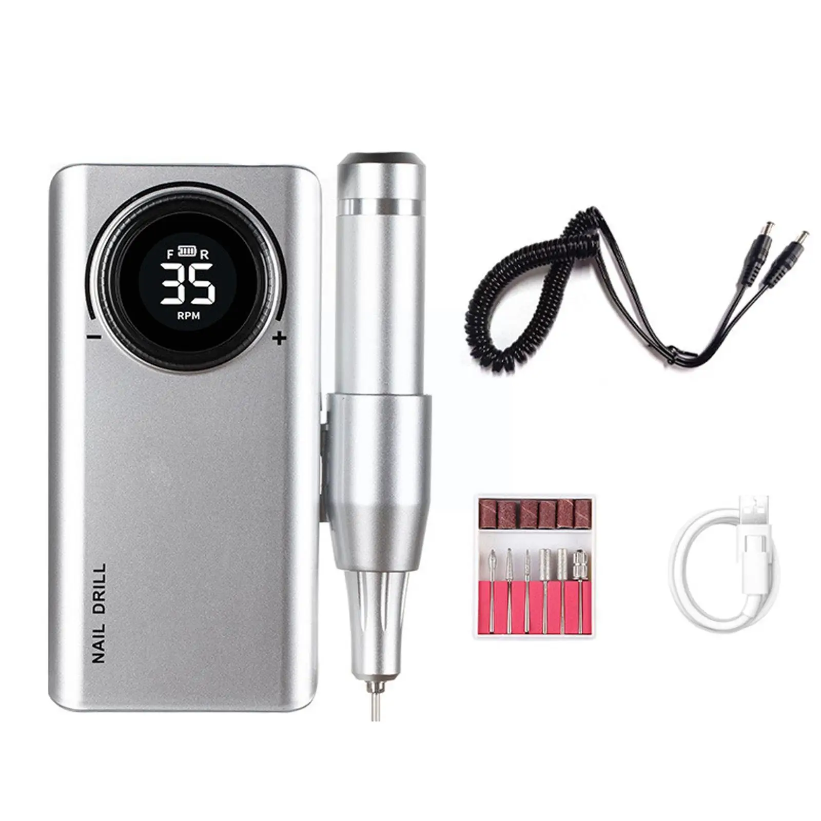

2600MA Portable Electric Nail Drill Manicure Machine For Acrylic Gel Polish Nails Sander Rechargeable Nail Art Salon Equipm Q4N6