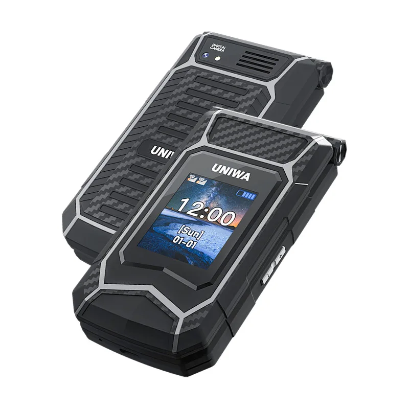 Фото Мобильный телефон-раскладушка UNIWA X29 для пожилых людей, 2G GSM, с большими кнопками, двумя SIM-картами, FM-радио, русской и арабской клавиатурой №3