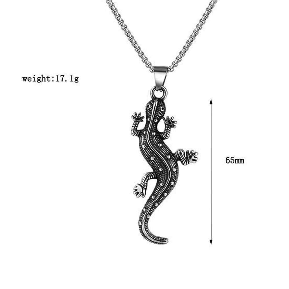 Цепочка с подвеской в виде ящерицы из нержавеющей стали |