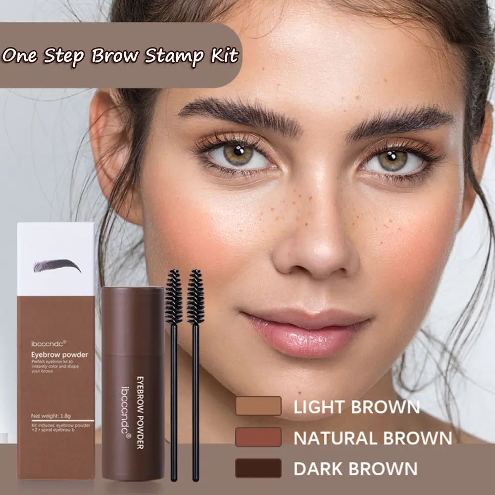 

1 Set Perfect One Step Eyebrow Stamp Kit Waterproof Long Lasting Eyebrow Enhancers Brow Powder Stamp