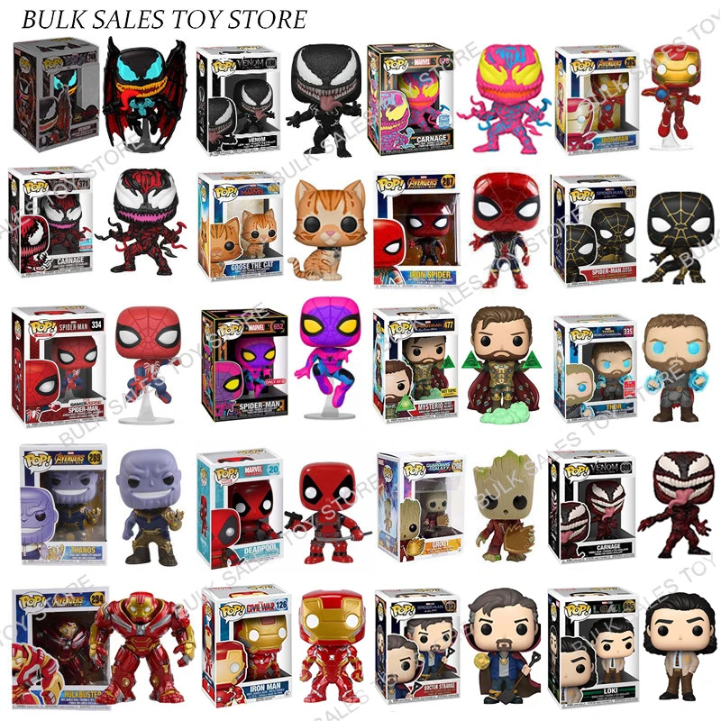 

FUNKO POP 41Styles Marvel Series Thanos Deadpool Spider-Man Groot Thor Action Figure PVC Statue Collectible Toys Children Gifts