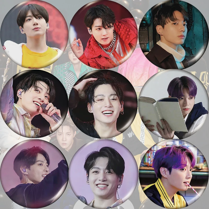 

Jung Kook 5cm Kpop Brooches Bangtan Boys Metal Fashion Pins Women Hat Clothes Ornament JK Fans Decor Collection Gift