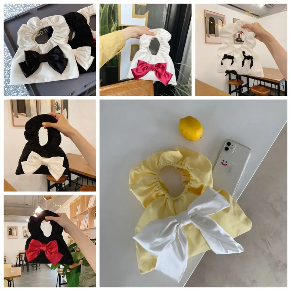 Многоразовая Холщовая Сумка с бантом на запястье складчатая Весенняя уличная