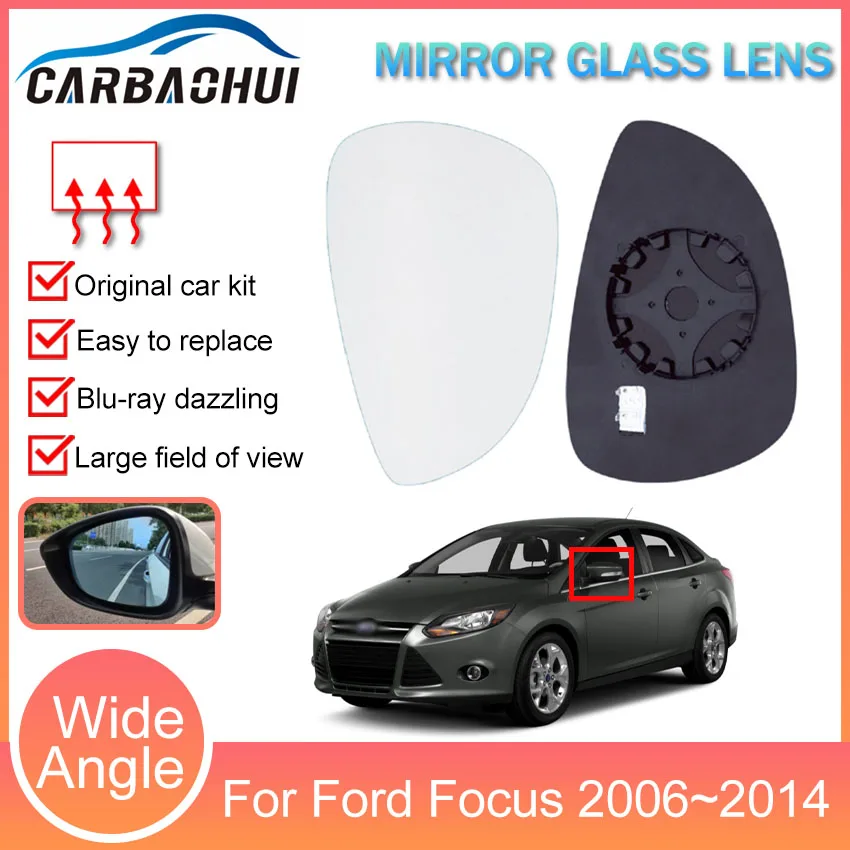 

1 Pair Front Door Side Wing Heated Rearview Warming Mirror Glass Lens Replacement For Ford Focus 2006~2010 2011 2012 2013 2014