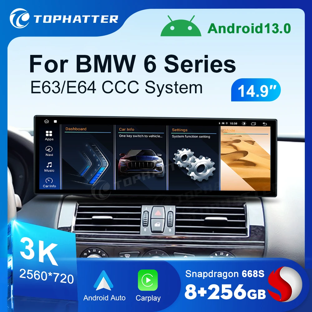 14 9-дюймовый автомобильный радиоприемник для BMW 6 серии E63 E64 CCC экран CarPlay Android Auto