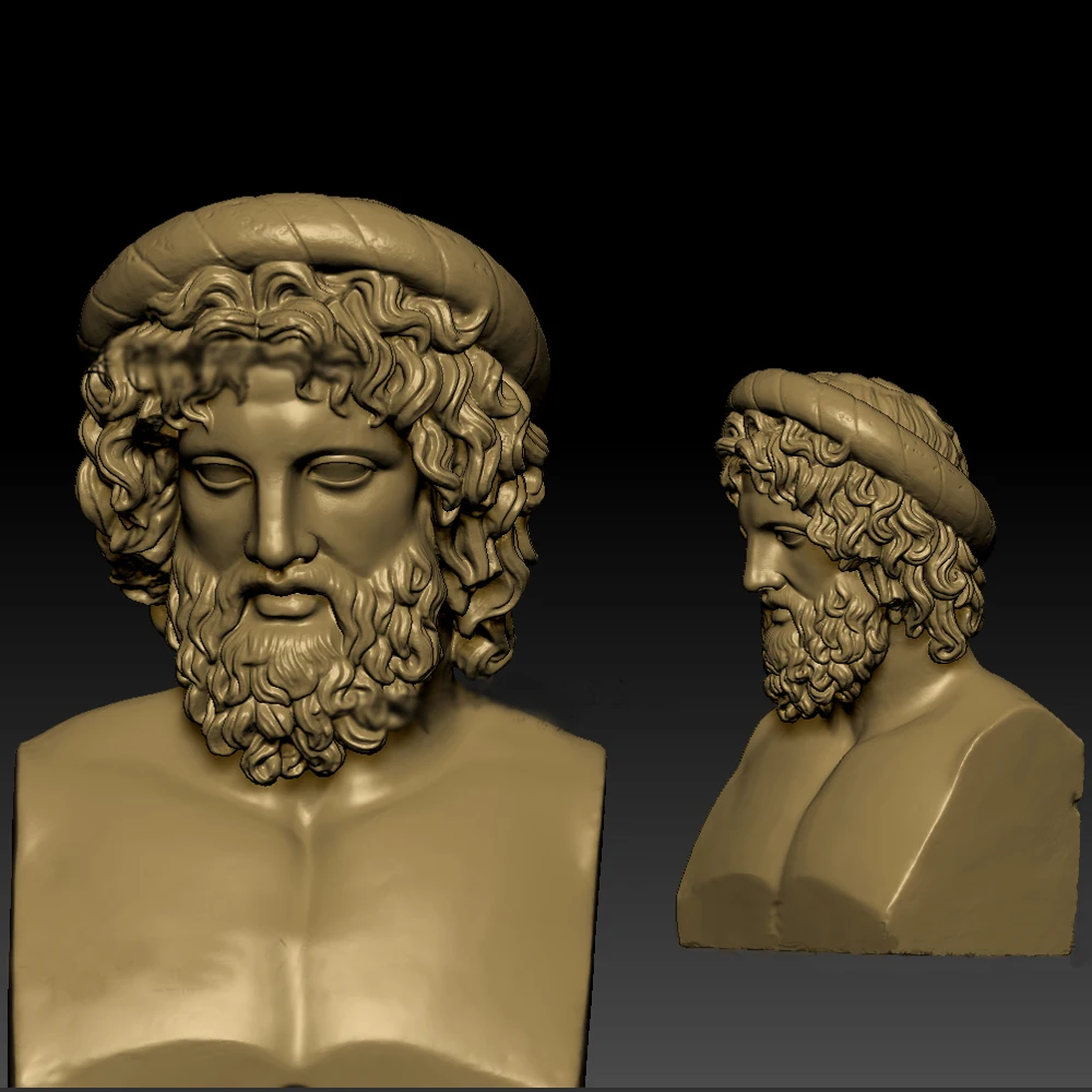 

3D Model STL File Round Carving Drawing for CNC Router Engraving & 3D Printing Ancient Greek Roman Sculpture