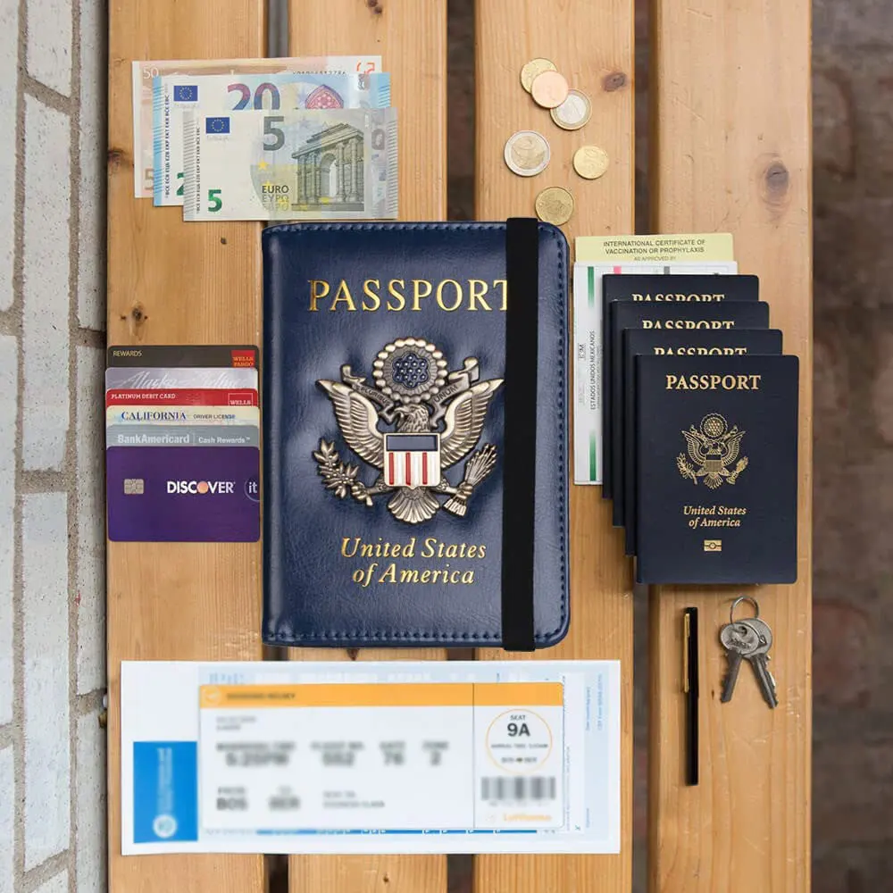 PU RFID Passport Cover Credit ID Card Wallet Waterproof Document Business Bandage Passport Holder Travel Multifunction Protector