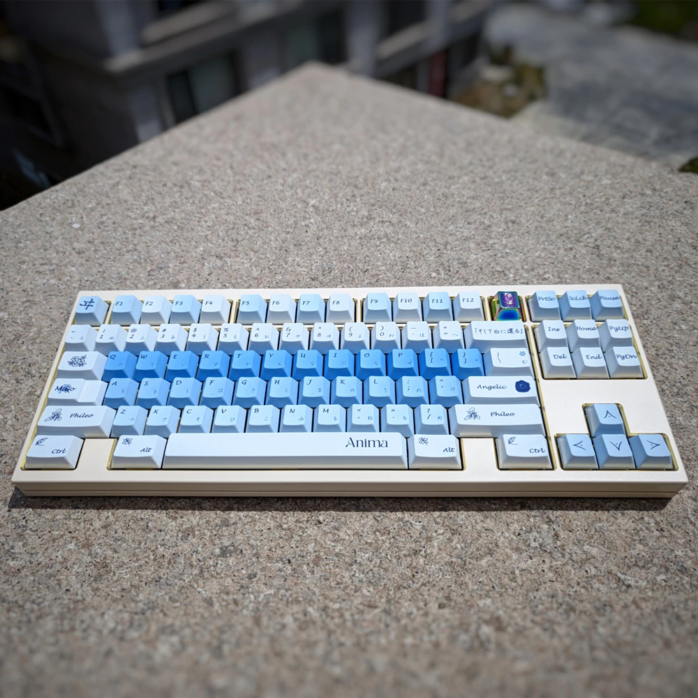 Клавиатура Механическая с 2 75u 3u 7u клавиатурой PBT Keycap Nemophlia 140 клавиш Anima любовь тема
