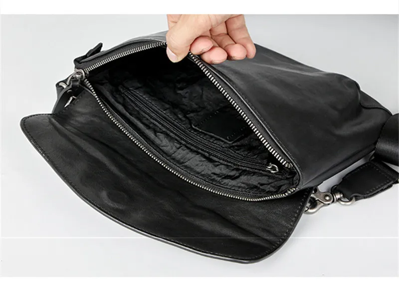 PNDME casual high-quality genuine leather men's crossbody bag designer luxury outdoor daily real cowhide black shoulder bag