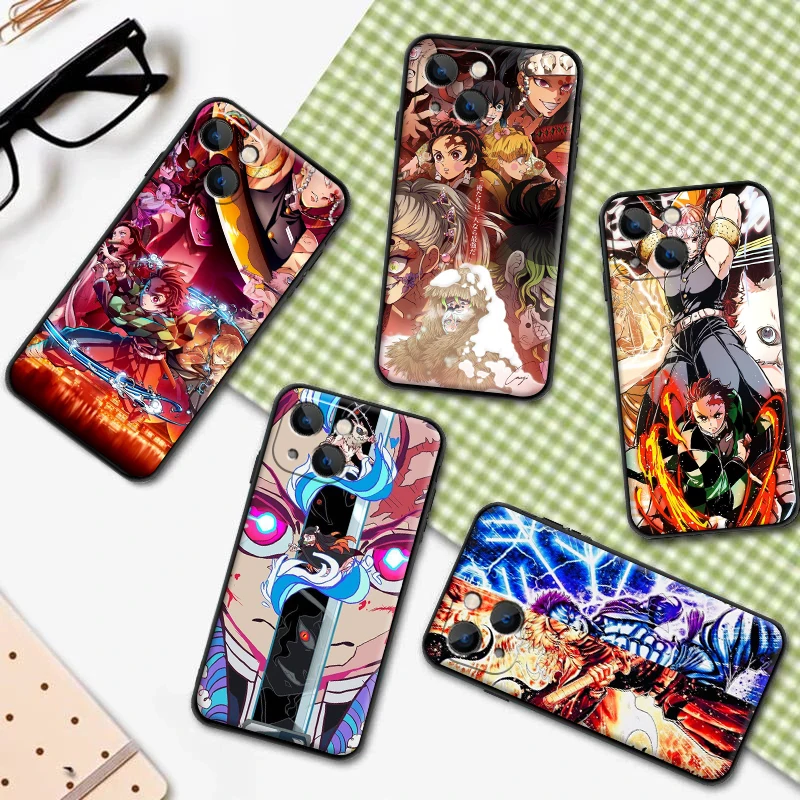 

Anime Demon Slayer Phone Case For iPhone 13 11 12 Pro Max Mini X XS XR 8 7 Plus 6s 6 SE 2020 Ultra Thin Funda Coque Back Cover