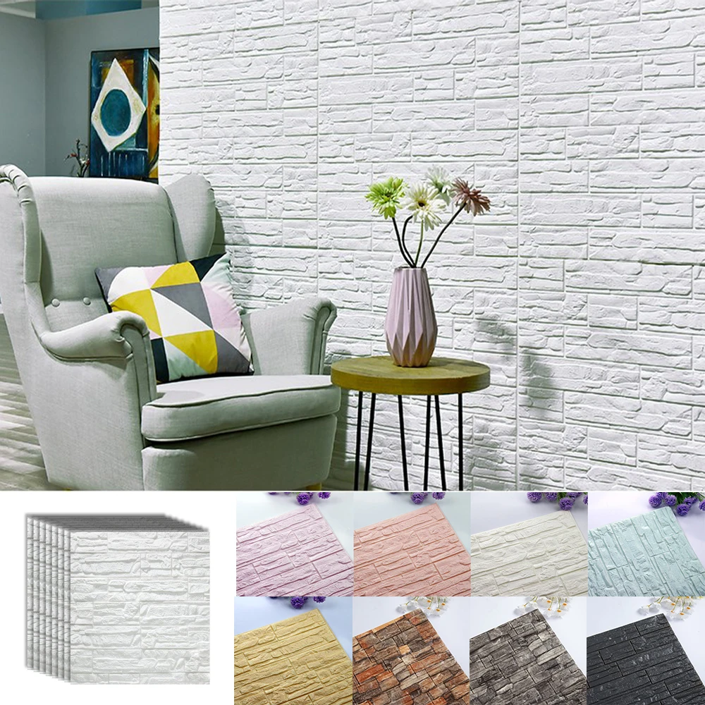 3D Наклейки на стену из пенопласта Водонепроницаемый каменный обои Декор для дома Гостиная Декор Ванная комната Самоклеющиеся наклейки.