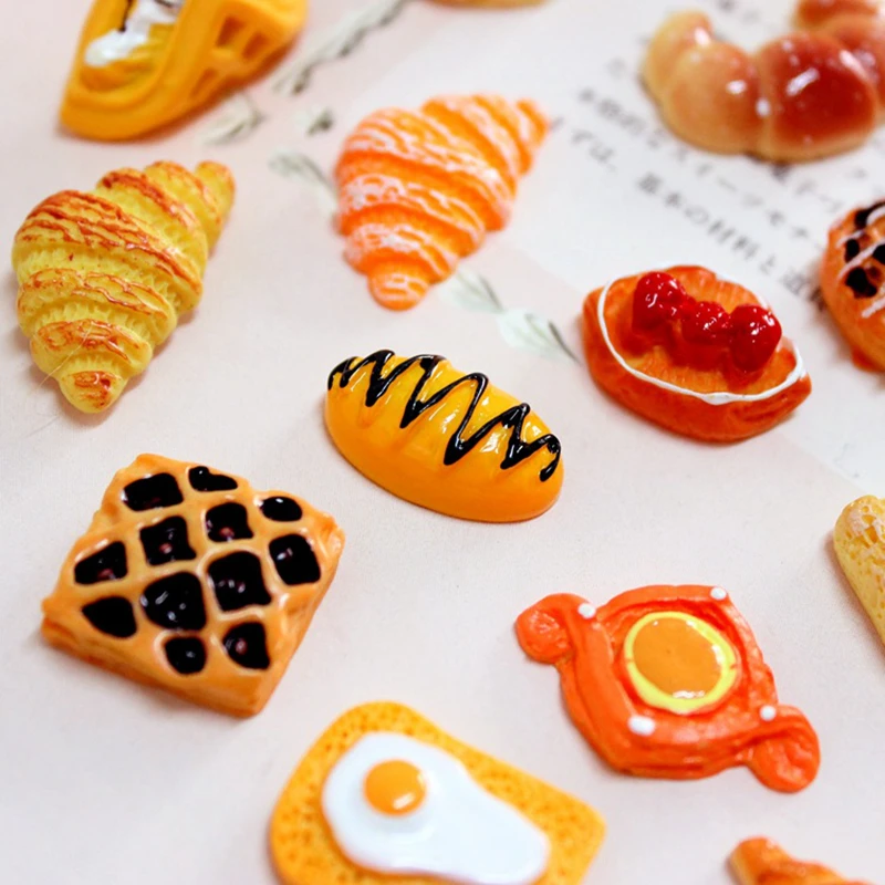 

Cute Resin Dessert Bread Charms for Slime Filler DIY Cake Ornament Phone Decoration Resin Charms Lizun Slime Supplies Toys