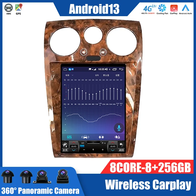 Автомобильный радиоприемник для Bentley Flying Spur Continental 2004-2017 Android 13 Tesla стерео