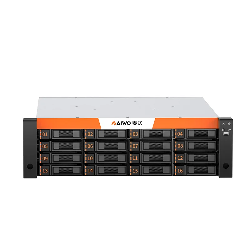 Фото Сервер NAS MAIWO 3U16 с 16 отсеками для дисков, однопортовый, с поддержкой SAS/SATA HDD/SSD, сетевой порт, док-станция NAS №1