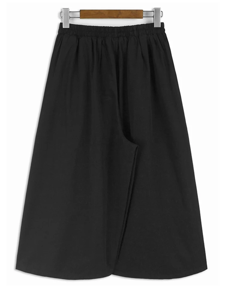 Брюки женские плиссированные с высокой эластичной талией повседневные длинные