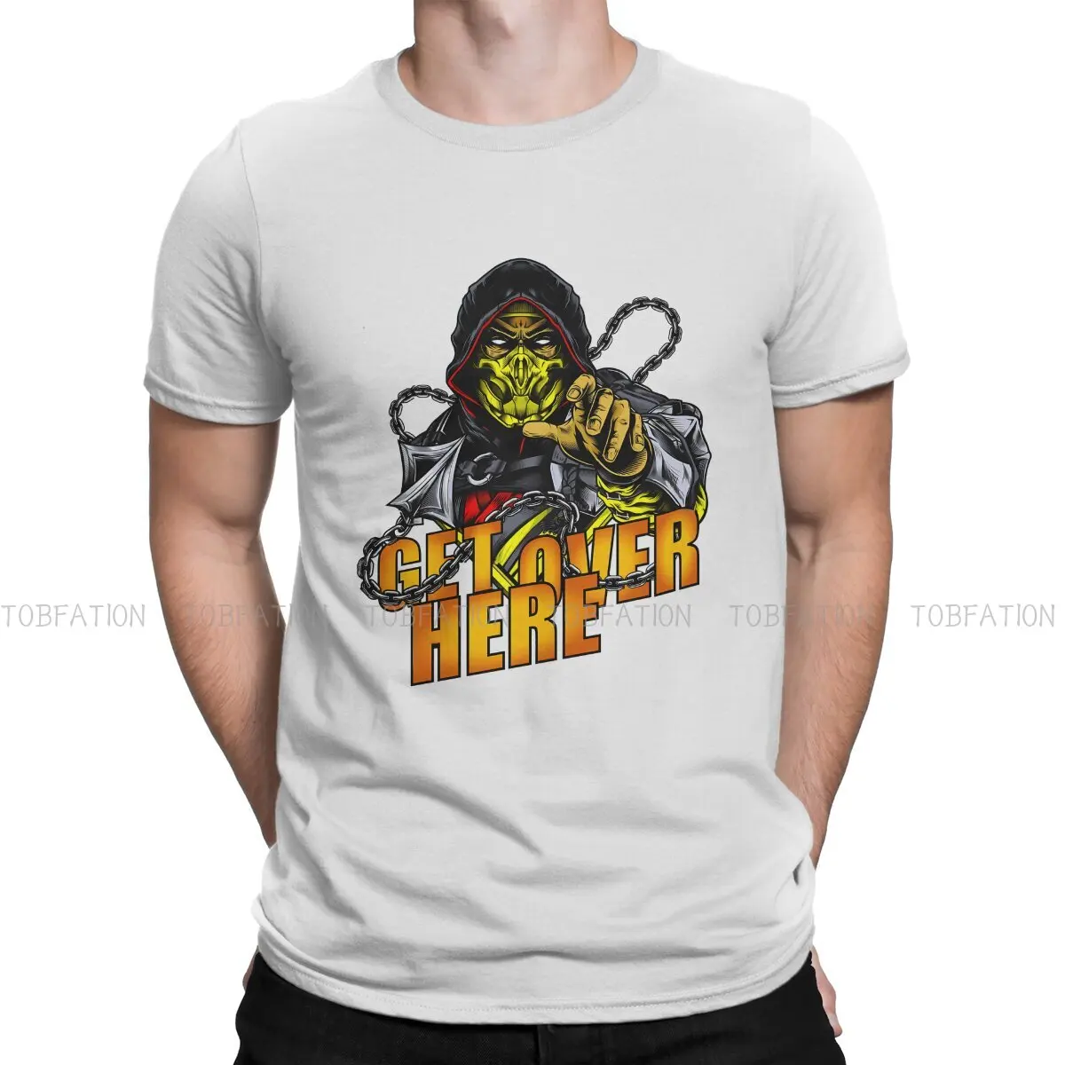 

Повседневная футболка с надписью «Get Here», футболка Mortal Kombat MK Midway Game Style, уличная одежда, удобная футболка, Мужская футболка, уникальная идея для подарка