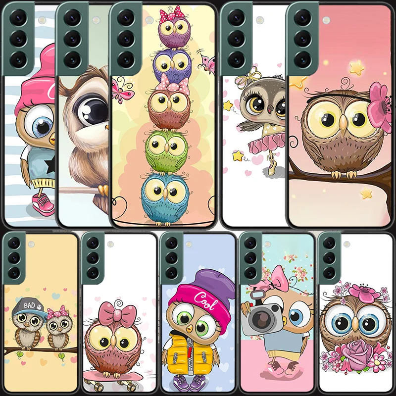 

Cute Owl Hearts Lover Christmas Phone For Samsung Galaxy Note 20 Ultra 10 Lite 9 8 M11 M12 M21 M30S M31S M32 M51 M52 Case J8 J6
