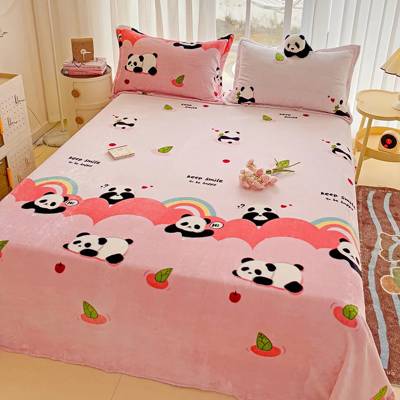 Бархатное постельное белье Bonenjoy симпатичная панда простыня для зимы
