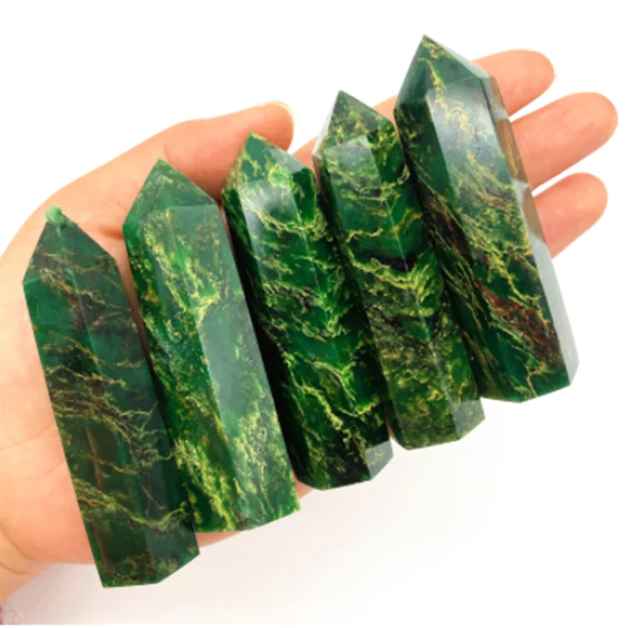 

Natural Green Emerald Quartz Crystal Point Tower Rare Rock Gemstones Emeraude Mineral Collections Chakra Meditation