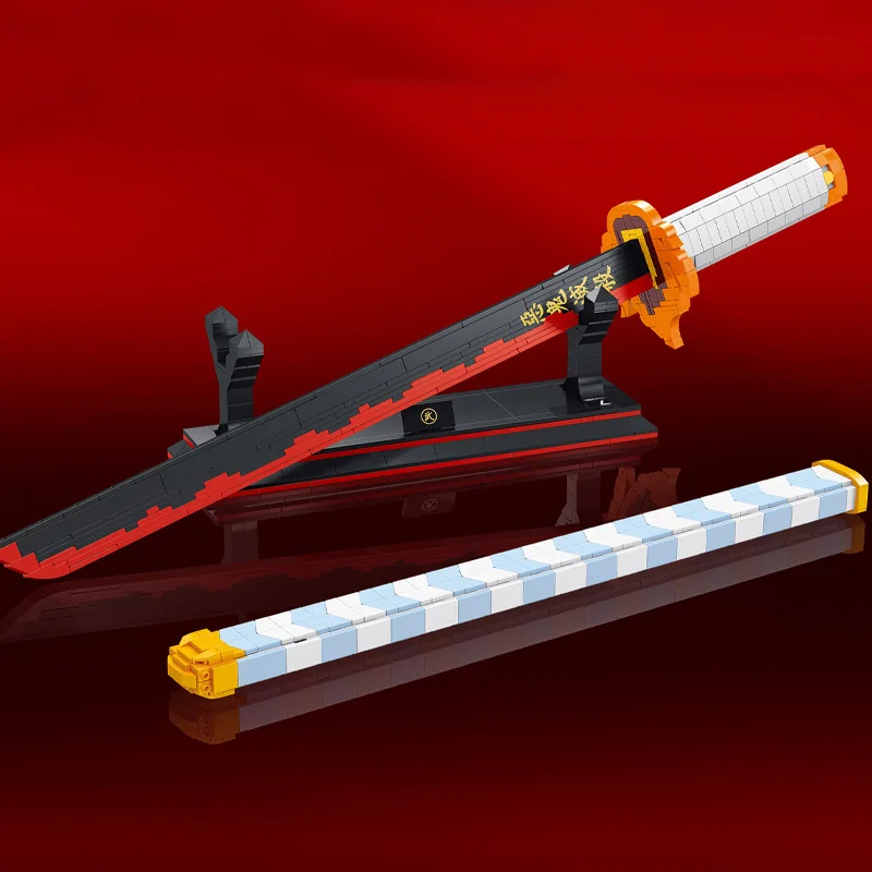 

In Stock 69cm DK1503 Demon Slayer building blocks Rengoku Kyoujurou Nichirin Sword Assembling toys Sword model